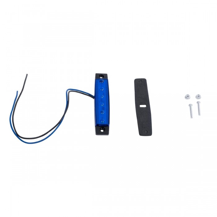 GloboStar® 79903 Πλευρικά Φώτα Όγκου Φορτηγών LED 6xSMD2835 DC 10-30V 1.5W 100lm IP66 Mπλε - Μ9.5 x W2 x H1.1cm