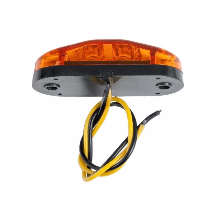 GloboStar® 79908 Πλευρικά Φώτα Όγκου Φορτηγών LED 2xSMD2835 DC 10-30V 2W 134lm IP66 Πορτοκαλί - Μ6.5 x W3 x H1.8cm