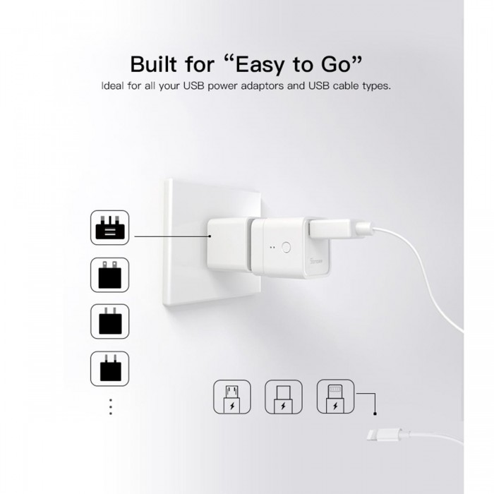 GloboStar® 80014 SONOFF MICRO-R2 - Wi-Fi Smart Switch 5V USB Smart Adaptor GloboStar® 80014 SONOFF MICRO-R2 - Wi-Fi Smart Switch 5V USB Smart Adaptor