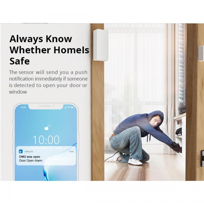 GloboStar® 80032 SONOFF DW2-R2 - Wi-Fi Wireless Door/Window Security Sensor GloboStar® 80032 SONOFF DW2-R2 - Wi-Fi Wireless Door/Window Security Sensor