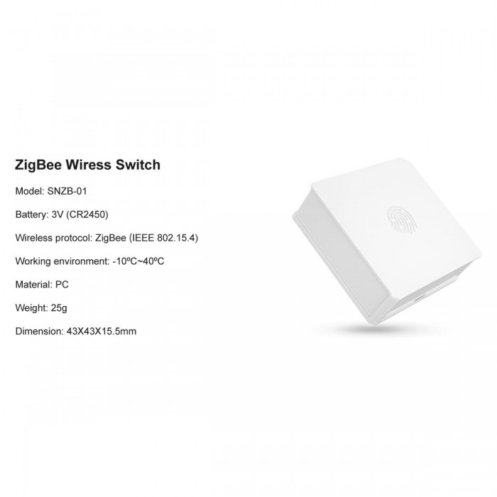 GloboStar® 80047 SONOFF SNZB-01-R3 - Zigbee Wireless 3 Way Touch Button Switch GloboStar® 80047 SONOFF SNZB-01-R3 - Zigbee Wireless 3 Way Touch Button Switch