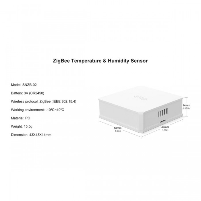 GloboStar® 80048 SONOFF SNZB-02-R3 – Zigbee Wireless Temperature & Humidity Sensor Real Time Monitoring GloboStar® 80048 SONOFF SNZB-02-R3 – Zigbee Wireless Temperature & Humidity Sensor Real Time Monitoring
