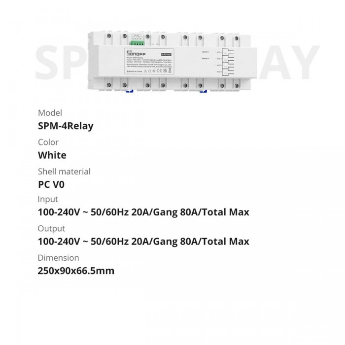 GloboStar® 80055 SONOFF SPM-MAIN - Wi-Fi Smart Stackable Power Meter Main Unit GloboStar® 80055 SONOFF SPM-MAIN - Wi-Fi Smart Stackable Power Meter Main Unit