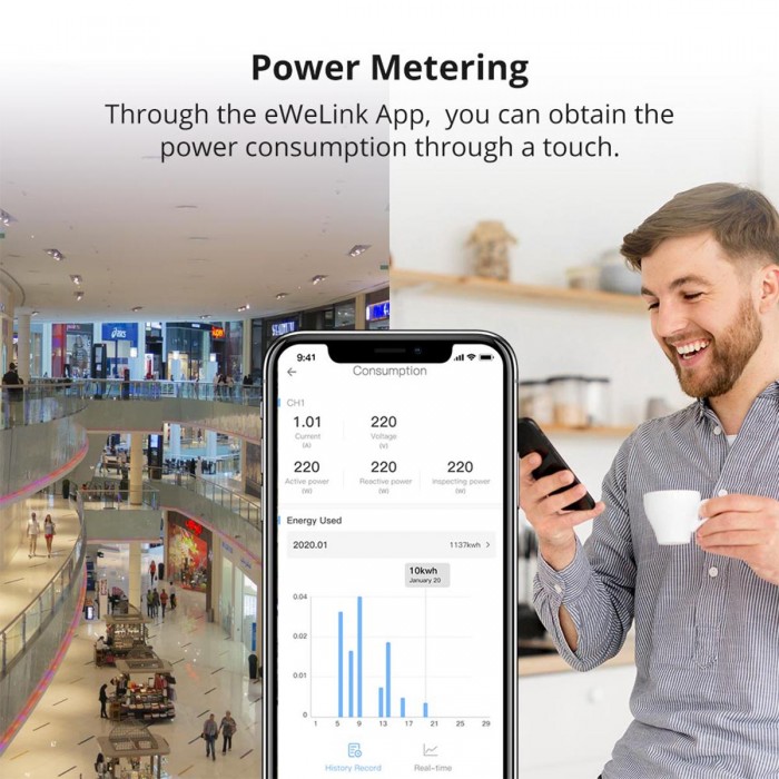 GloboStar® 80055 SONOFF SPM-MAIN - Wi-Fi Smart Stackable Power Meter Main Unit GloboStar® 80055 SONOFF SPM-MAIN - Wi-Fi Smart Stackable Power Meter Main Unit