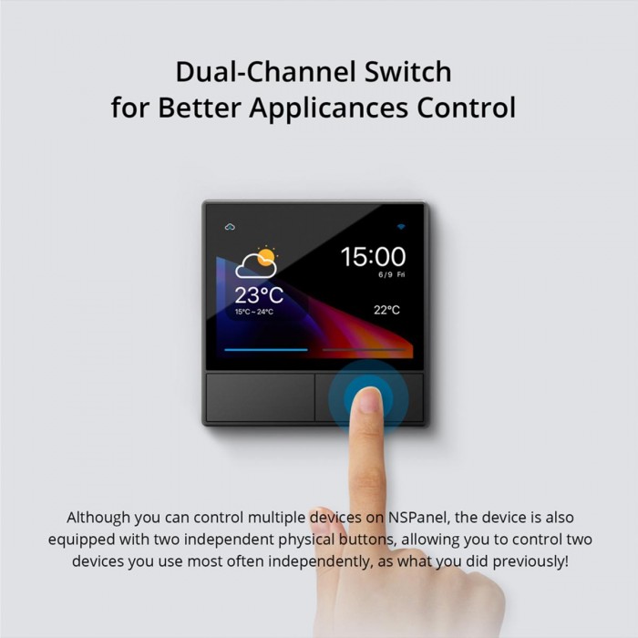 GloboStar® 80058 SONOFF NSPanel-R2-2022-EU - Wi-Fi Smart Scene Wall Switch(86/EU Type) - Integrated HMI Panel - Smart Temperature Control GloboStar® 80058 SONOFF NSPanel-R2-2022-EU - Wi-Fi Smart Scene Wall Switch(86/EU Type) - Integrated HMI Panel - Smart Temperature Control