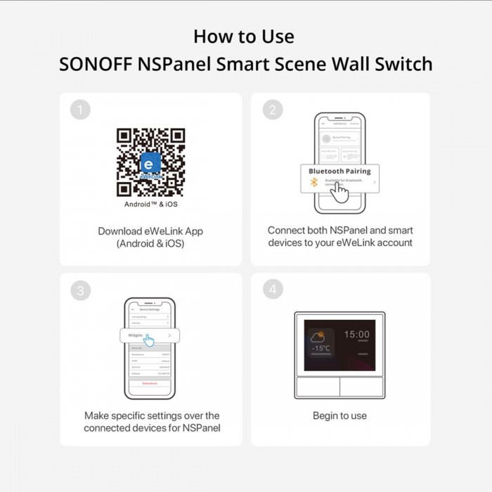 GloboStar® 80058 SONOFF NSPanel-R2-2022-EU - Wi-Fi Smart Scene Wall Switch(86/EU Type) - Integrated HMI Panel - Smart Temperature Control GloboStar® 80058 SONOFF NSPanel-R2-2022-EU - Wi-Fi Smart Scene Wall Switch(86/EU Type) - Integrated HMI Panel - Smart Temperature Control