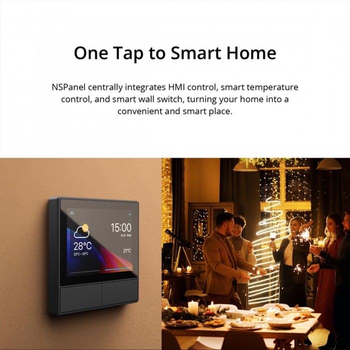 GloboStar® 80058 SONOFF NSPanel-R2-2022-EU - Wi-Fi Smart Scene Wall Switch(86/EU Type) - Integrated HMI Panel - Smart Temperature Control GloboStar® 80058 SONOFF NSPanel-R2-2022-EU - Wi-Fi Smart Scene Wall Switch(86/EU Type) - Integrated HMI Panel - Smart Temperature Control
