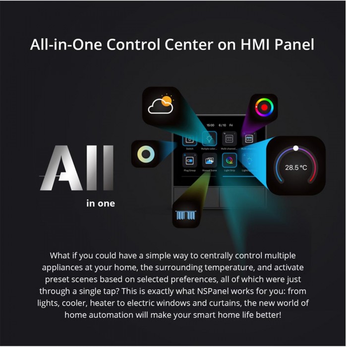 GloboStar® 80058 SONOFF NSPanel-R2-2022-EU - Wi-Fi Smart Scene Wall Switch(86/EU Type) - Integrated HMI Panel - Smart Temperature Control GloboStar® 80058 SONOFF NSPanel-R2-2022-EU - Wi-Fi Smart Scene Wall Switch(86/EU Type) - Integrated HMI Panel - Smart Temperature Control