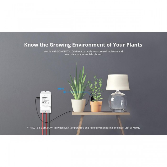 GloboStar® 80059 SONOFF MS01 - Smart Soil Moisture Sensor TH Sensor for TH10 & TH16 Models GloboStar® 80059 SONOFF MS01 - Smart Soil Moisture Sensor TH Sensor for TH10 & TH16 Models