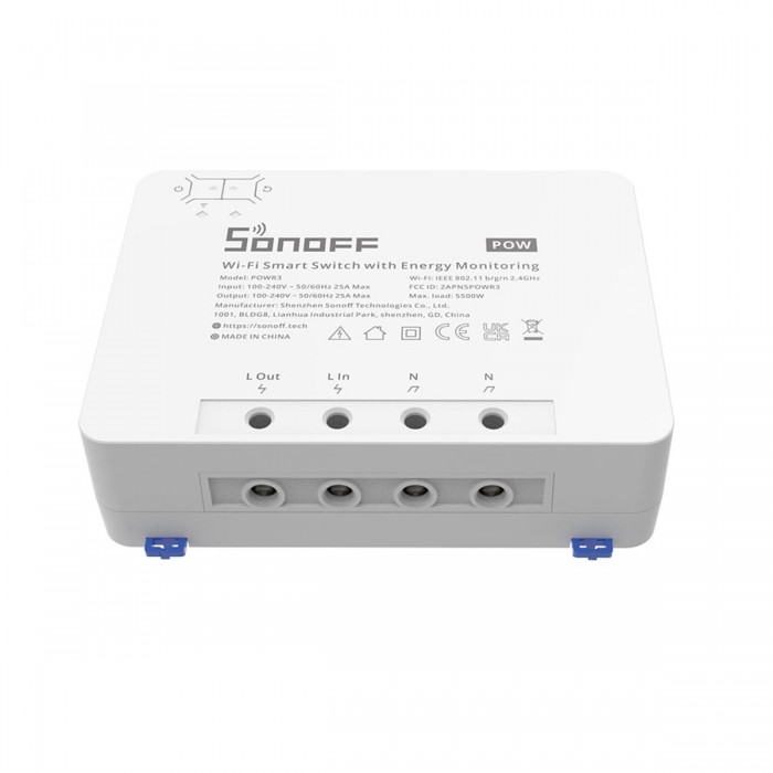 GloboStar® 80060 SONOFF POWR3 - Wi-Fi Smart High Power Switch - 25A/5500W