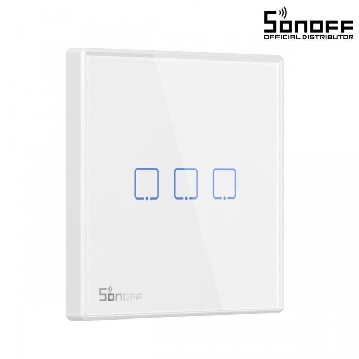 GloboStar® 80067 SONOFF T2EU3C-RF - 433MHz Wireless Smart Wall Touch Button Switch 3 Way - RF Series GloboStar® 80067 SONOFF T2EU3C-RF - 433MHz Wireless Smart Wall Touch Button Switch 3 Way - RF Series