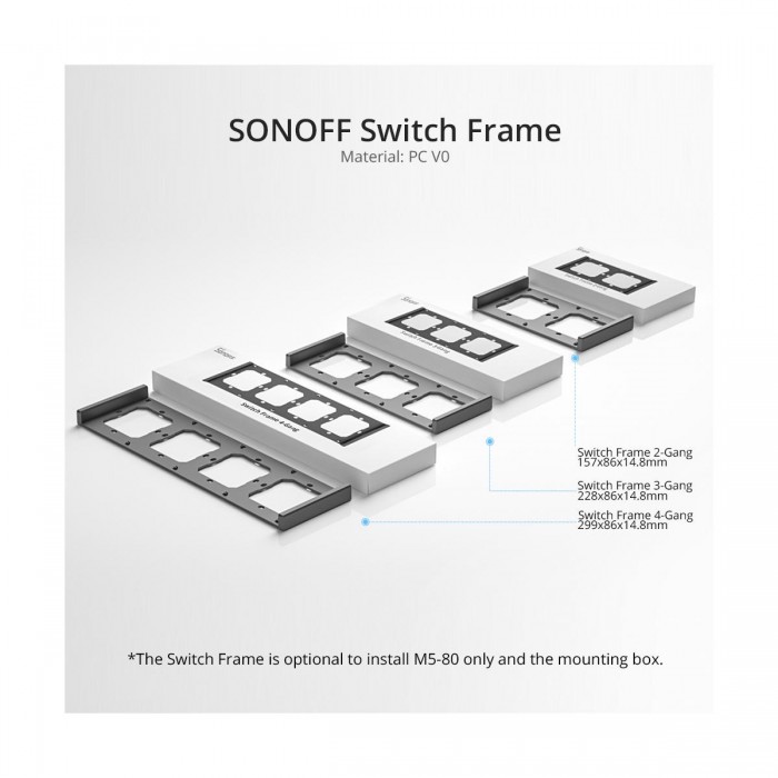 GloboStar® 80086 SONOFF SwitchMan M5-80 Wall Frame 4 Way - L29.9 X W8.6 X H1.48CM GloboStar® 80086 SONOFF SwitchMan M5-80 Wall Frame 4 Way - L29.9 X W8.6 X H1.48CM