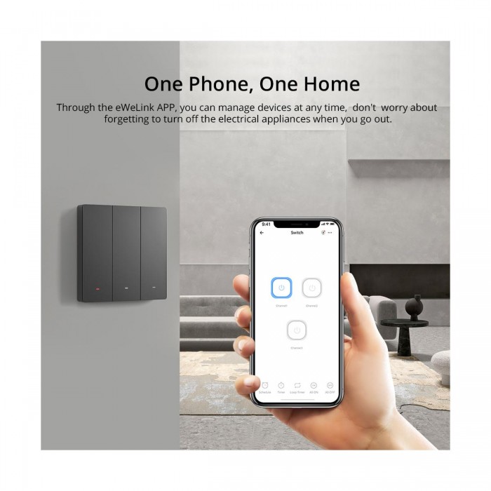 GloboStar® 80089 SONOFF M5-3C-80 SwitchMan Mechanical Smart Switch WiFi & Bluetooth AC 100-240V Max 6A 1320W (2A/Way) 3 Way GloboStar® 80089 SONOFF M5-3C-80 SwitchMan Mechanical Smart Switch WiFi & Bluetooth AC 100-240V Max 6A 1320W (2A/Way) 3 Way