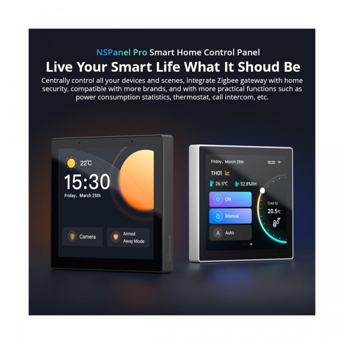 GloboStar® 80095 SONOFF NSPanel86PW Wi-Fi & Zigbee 3.0 Smart Scene Wall Switch (86/EU Type) - AC 100-240V - Integrated HMI Touch Panel - Smart Controller & Gateway for All Smart Devises GloboStar® 80095 SONOFF NSPanel86PW Wi-Fi & Zigbee 3.0 Smart Scene Wall Switch (86/EU Type) - AC 100-240V - Integrated HMI Touch Panel - Smart Controller & Gateway for All Smart Devises