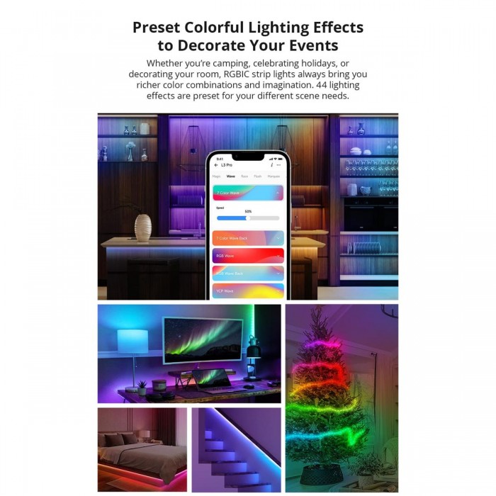 GloboStar® 80099 SONOFF L3-5M-PRO RGBIC Digital IC RGB Smart LED Strip Light WiFi 2.4GHz 90 SMD/M 5050 5m Roll & Power Adapter DC 5V Max 10W GloboStar® 80099 SONOFF L3-5M-PRO RGBIC Digital IC RGB Smart LED Strip Light WiFi 2.4GHz 90 SMD/M 5050 5m Roll & Power Adapter DC 5V Max 10W