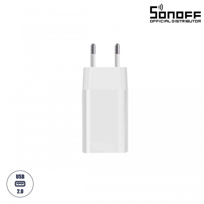 GloboStar® 80108 SONOFF Power DC 5V/2A AC 100-240V Type E/F Adapter for Smart Lighting & Home Security Gateway Support ZB Bridge - RF BridgeR2 433 - ZB Bridge Pro