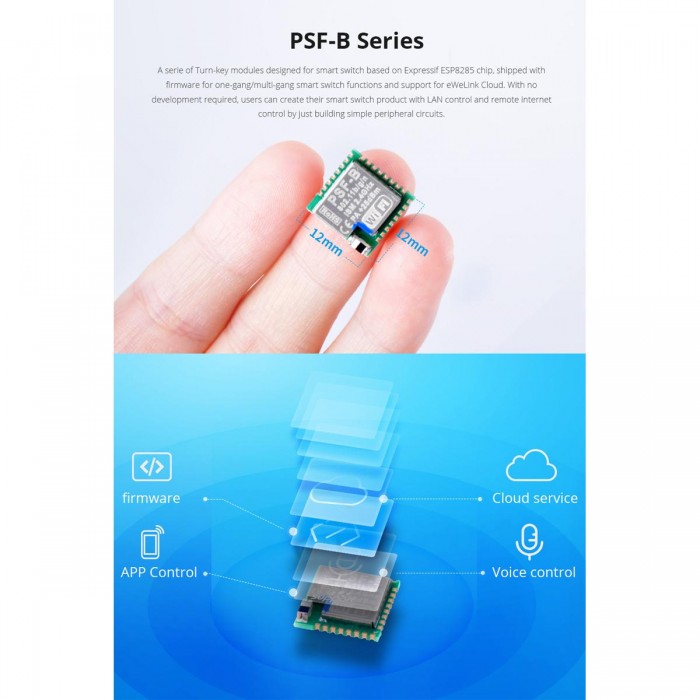 GloboStar® 80111 SONOFF PSF-B-2C ESP8285 Wi-Fi 2.4GHz Switch Module 2 Way GloboStar® 80111 SONOFF PSF-B-2C ESP8285 Wi-Fi 2.4GHz Switch Module 2 Way