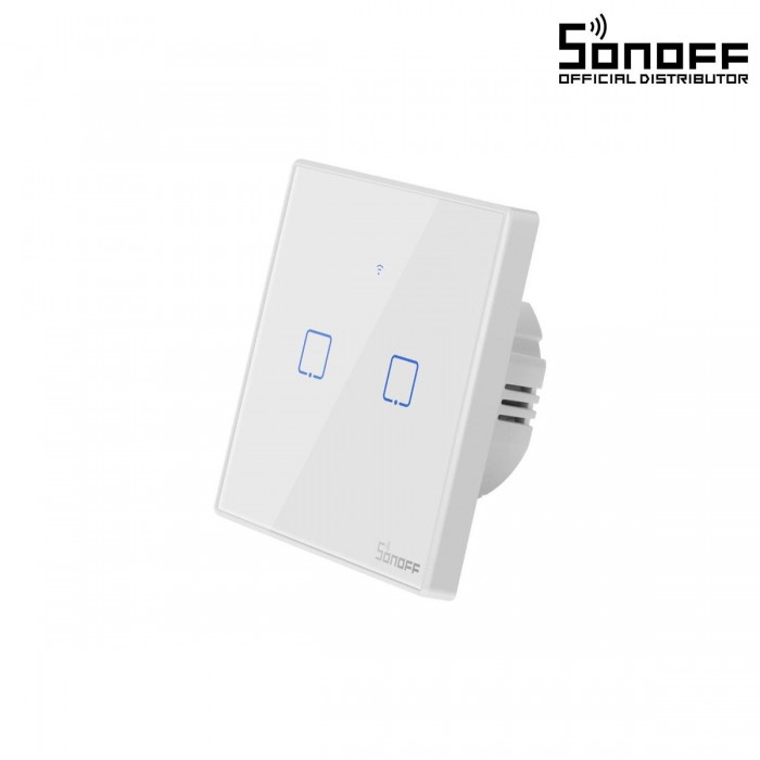 GloboStar® 80131 SONOFF T2EU2C-RF - 433MHz Wireless Smart Wall Touch Button Switch AC 100-240V Max 4A (2A/Way) 2 Way - RF Series GloboStar® 80131 SONOFF T2EU2C-RF - 433MHz Wireless Smart Wall Touch Button Switch AC 100-240V Max 4A (2A/Way) 2 Way - RF Series