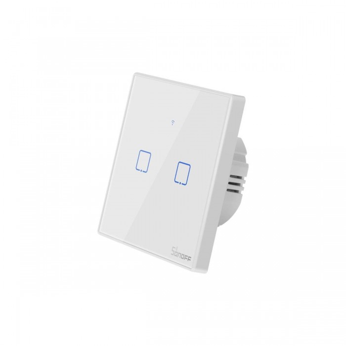 GloboStar® 80131 SONOFF T2EU2C-RF - 433MHz Wireless Smart Wall Touch Button Switch AC 100-240V Max 4A (2A/Way) 2 Way - RF Series GloboStar® 80131 SONOFF T2EU2C-RF - 433MHz Wireless Smart Wall Touch Button Switch AC 100-240V Max 4A (2A/Way) 2 Way - RF Series