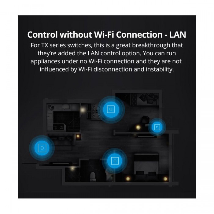 GloboStar® 80131 SONOFF T2EU2C-RF - 433MHz Wireless Smart Wall Touch Button Switch AC 100-240V Max 4A (2A/Way) 2 Way - RF Series GloboStar® 80131 SONOFF T2EU2C-RF - 433MHz Wireless Smart Wall Touch Button Switch AC 100-240V Max 4A (2A/Way) 2 Way - RF Series