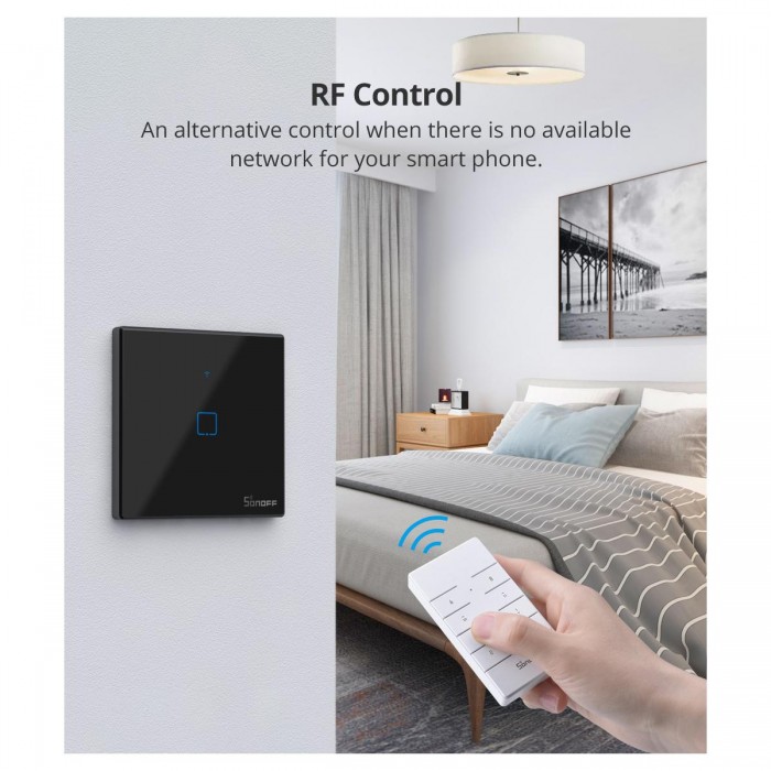 GloboStar® 80131 SONOFF T2EU2C-RF - 433MHz Wireless Smart Wall Touch Button Switch AC 100-240V Max 4A (2A/Way) 2 Way - RF Series GloboStar® 80131 SONOFF T2EU2C-RF - 433MHz Wireless Smart Wall Touch Button Switch AC 100-240V Max 4A (2A/Way) 2 Way - RF Series