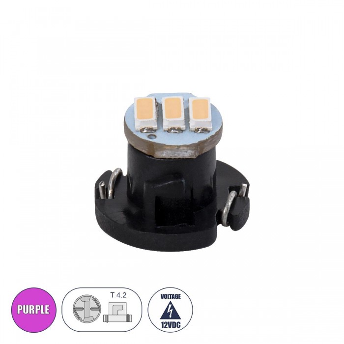 GloboStar® 81014 Λάμπα Αυτοκινήτου LED T4.2 3xSMD4014 0.6W 120lm 120° DC 12-16V IP20 Μ1 x Π1 x Υ0.8cm Ροζ GloboStar® 81014 Λάμπα Αυτοκινήτου LED T4.2 3xSMD4014 0.6W 120lm 120° DC 12-16V IP20 Μ1 x Π1 x Υ0.8cm Ροζ