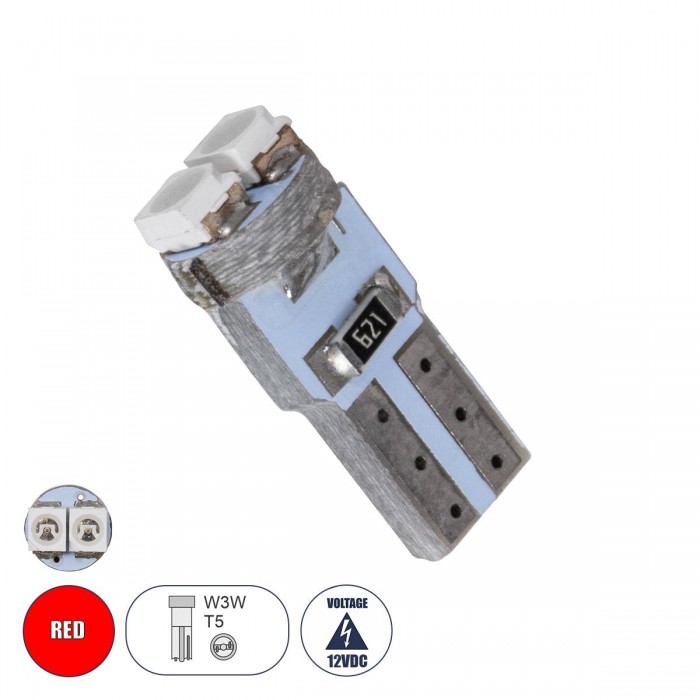 GloboStar® 81024 Λάμπα Αυτοκινήτου LED T5 2xSMD1210 0.6W 72lm 120° DC 12-16V IP20 Φ0.7 x Υ1.7cm Κόκκινο GloboStar® 81024 Λάμπα Αυτοκινήτου LED T5 2xSMD1210 0.6W 72lm 120° DC 12-16V IP20 Φ0.7 x Υ1.7cm Κόκκινο