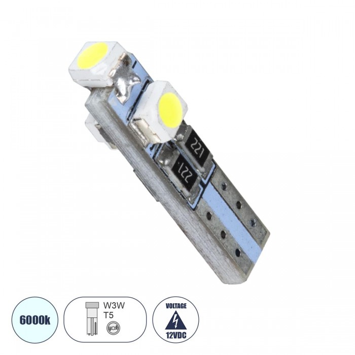 GloboStar® 81029 Λάμπα Αυτοκινήτου LED T5 3xSMD1210 0.9W 135lm 360° DC 12-16V IP20 Φ0.6 x Υ2cm Ψυχρό Λευκό 6000K GloboStar® 81029 Λάμπα Αυτοκινήτου LED T5 3xSMD1210 0.9W 135lm 360° DC 12-16V IP20 Φ0.6 x Υ2cm Ψυχρό Λευκό 6000K