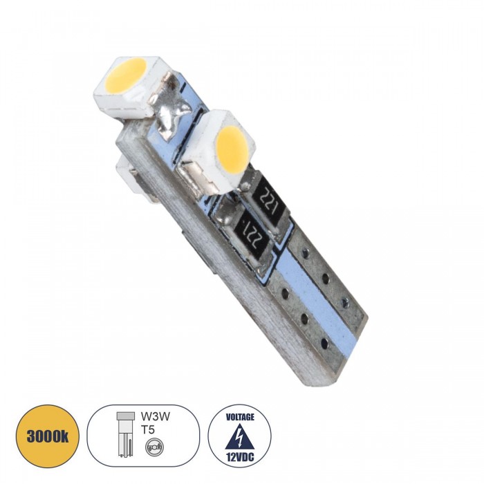 GloboStar® 81030 Λάμπα Αυτοκινήτου LED T5 3xSMD1210 0.9W 135lm 360° DC 12-16V IP20 Φ0.6 x Υ2cm Θερμό Λευκό 3000K GloboStar® 81030 Λάμπα Αυτοκινήτου LED T5 3xSMD1210 0.9W 135lm 360° DC 12-16V IP20 Φ0.6 x Υ2cm Θερμό Λευκό 3000K