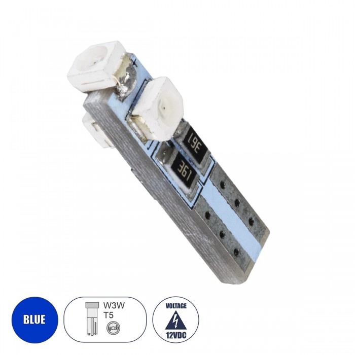 GloboStar® 81033 Λάμπα Αυτοκινήτου LED T5 3xSMD1210 0.48W 18lm 360° DC 12-16V IP20 Φ0.6 x Υ2cm Μπλε GloboStar® 81033 Λάμπα Αυτοκινήτου LED T5 3xSMD1210 0.48W 18lm 360° DC 12-16V IP20 Φ0.6 x Υ2cm Μπλε