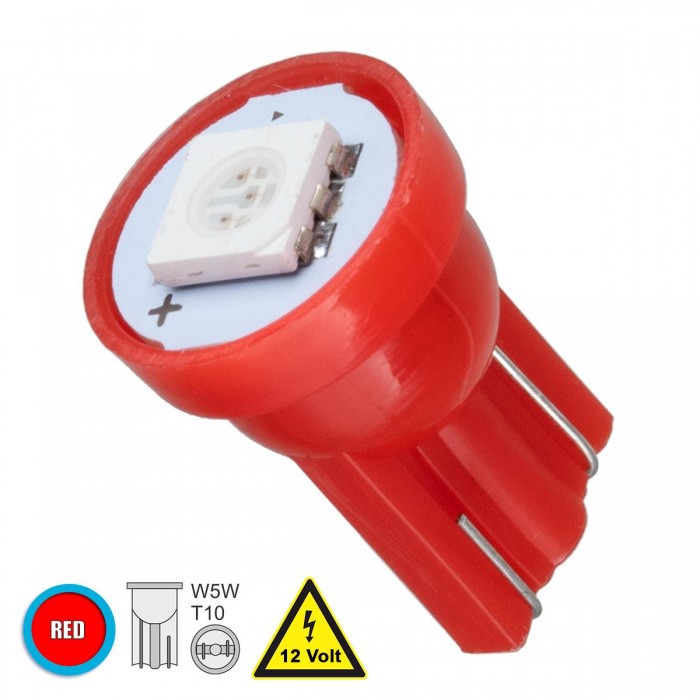 GloboStar® 81045 Λάμπα Αυτοκινήτου LED T10 W5W 1xSMD5050 0.28W 18lm 120° DC 12-16V IP20 Φ1.1 x Υ1.7cm Κόκκινο GloboStar® 81045 Λάμπα Αυτοκινήτου LED T10 W5W 1xSMD5050 0.28W 18lm 120° DC 12-16V IP20 Φ1.1 x Υ1.7cm Κόκκινο