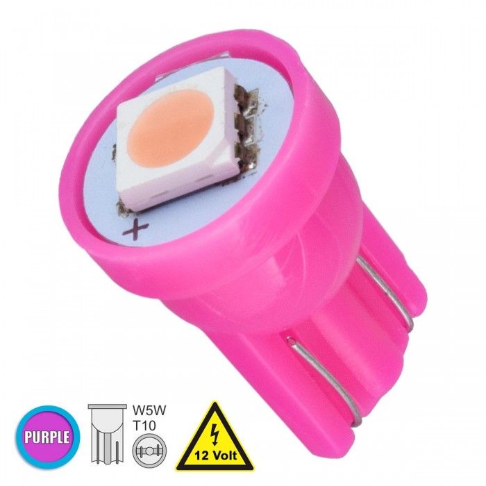 GloboStar® 81049 Λάμπα Αυτοκινήτου LED T10 W5W 1xSMD5050 0.28W 18lm 120° DC 12-16V IP20 Φ1.1 x Υ1.7cm Ροζ GloboStar® 81049 Λάμπα Αυτοκινήτου LED T10 W5W 1xSMD5050 0.28W 18lm 120° DC 12-16V IP20 Φ1.1 x Υ1.7cm Ροζ