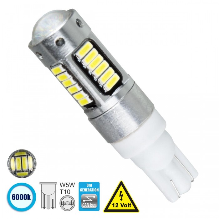 GloboStar® 81108 Λάμπα Αυτοκίνητου T10 W5W 3rd Generation Can-Bus Series LED 30 SMD 4014 6W 900lm 360° DC 12V IP20 Ψυχρό Λευκό 6000K GloboStar® 81108 Λάμπα Αυτοκίνητου T10 W5W 3rd Generation Can-Bus Series LED 30 SMD 4014 6W 900lm 360° DC 12V IP20 Ψυχρό Λευκό 6000K