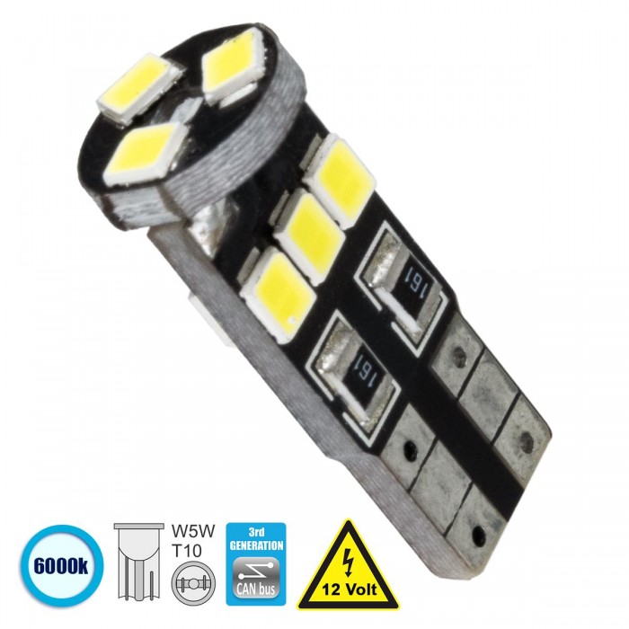 GloboStar® 81113 Λάμπα Αυτοκίνητου T10 W5W 3rd Generation Can-Bus Series LED 9 SMD 1210 2.8W 420lm 360° DC 12V IP20 Ψυχρό Λευκό 6000K GloboStar® 81113 Λάμπα Αυτοκίνητου T10 W5W 3rd Generation Can-Bus Series LED 9 SMD 1210 2.8W 420lm 360° DC 12V IP20 Ψυχρό Λευκό 6000K