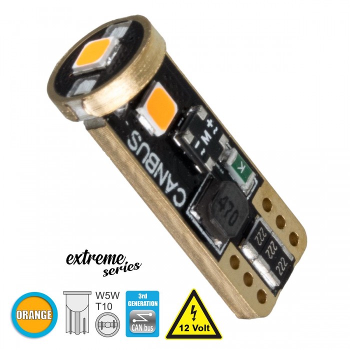 GloboStar® 81117 Λάμπα Αυτοκίνητου T10 W5W 3rd Generation Can-Bus Extreme Series LED 3 SMD 3030 3W 360lm 360° DC 12V IP20 Πορτοκαλί GloboStar® 81117 Λάμπα Αυτοκίνητου T10 W5W 3rd Generation Can-Bus Extreme Series LED 3 SMD 3030 3W 360lm 360° DC 12V IP20 Πορτοκαλί