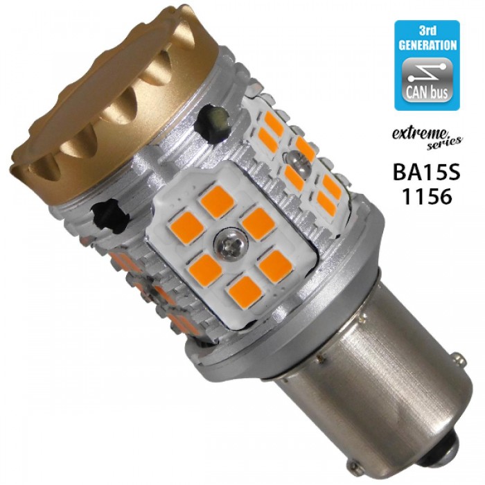 Λαμπτήρας LED Extreme Series Can-Bus 3ης Γενιάς με βάση 1156 28W 12v Πορτοκαλί για Φλας GloboStar 81233 Λαμπτήρας LED Extreme Series Can-Bus 3ης Γενιάς με βάση 1156 28W 12v Πορτοκαλί για Φλας GloboStar 81233