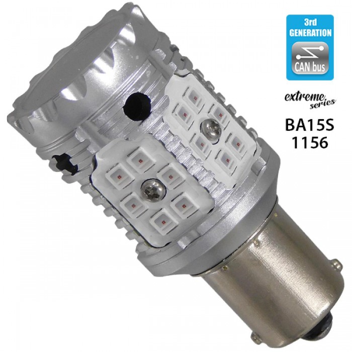 Λαμπτήρας LED Extreme Series Can-Bus 3ης Γενιάς με βάση 1156 15W 12v Κόκκινος για Στοπ GloboStar 81234 Λαμπτήρας LED Extreme Series Can-Bus 3ης Γενιάς με βάση 1156 15W 12v Κόκκινος για Στοπ GloboStar 81234