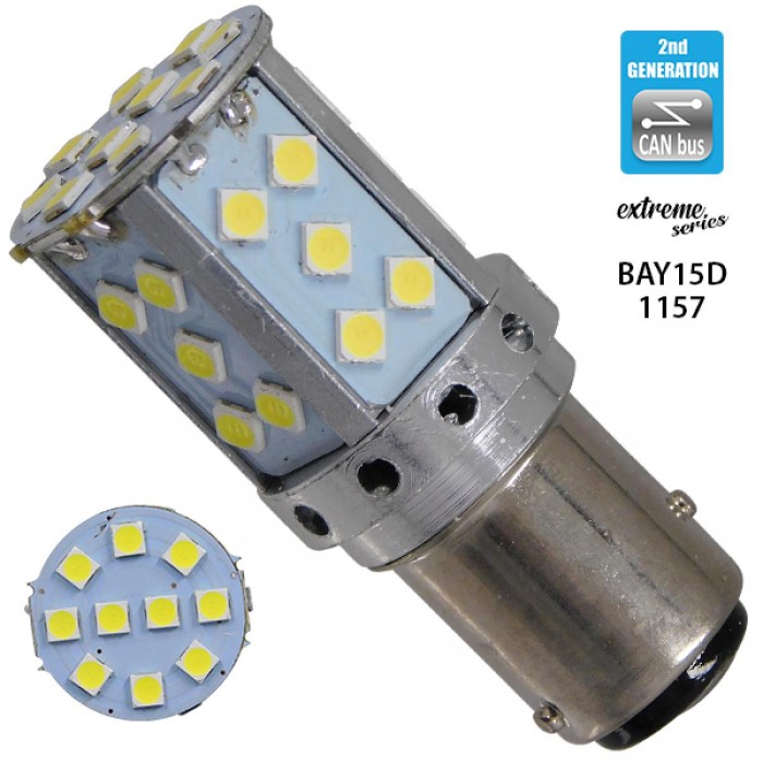Λαμπτήρας LED Extreme Series Can-Bus 2ης Γενιάς με βάση 1157 15W 12v Ψυχρό Λευκό 6000k GloboStar 81242 Λαμπτήρας LED Extreme Series Can-Bus 2ης Γενιάς με βάση 1157 15W 12v Ψυχρό Λευκό 6000k GloboStar 81242