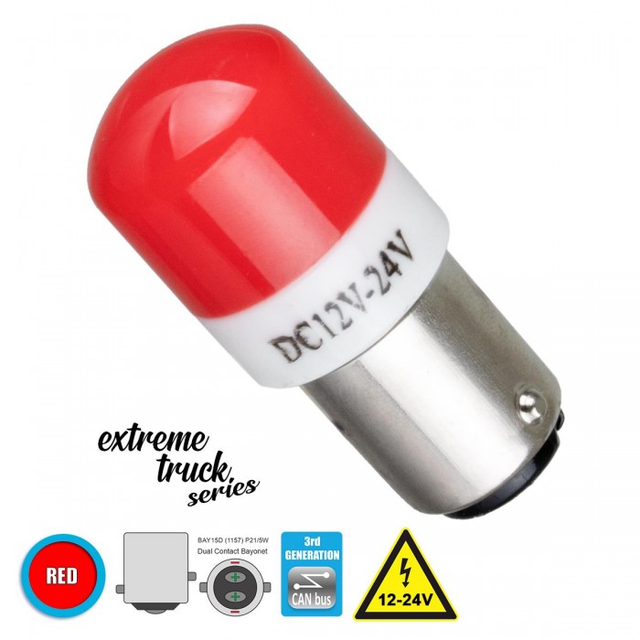GloboStar® 81269 Λάμπα Αυτοκινήτου & Φορτηγού 1157 - BAY15D - P21/5W 3rd Generation Can-Bus Extreme Truck Series LED 6 SMD 3030 3W 360lm 360° DC 12-24V IP20 Κόκκινο GloboStar® 81269 Λάμπα Αυτοκινήτου & Φορτηγού 1157 - BAY15D - P21/5W 3rd Generation Can-Bus Extreme Truck Series LED 6 SMD 3030 3W 360lm 360° DC 12-24V IP20 Κόκκινο