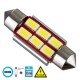 GloboStar® 81313 Λάμπα Αυτοκίνητου 36mm FESTOON - C5W 2nd Generation Can-Bus Series LED 6 SMD 5630 4W 600lm 120° DC 12V IP20 Ψυχρό Λευκό 6000K GloboStar® 81313 Λάμπα Αυτοκίνητου 36mm FESTOON - C5W 2nd Generation Can-Bus Series LED 6 SMD 5630 4W 600lm 120° DC 12V IP20 Ψυχρό Λευκό 6000K