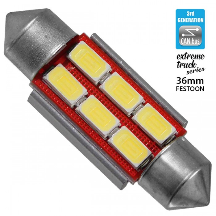 Σωληνωτός LED Extreme Truck Series Can-Bus 3ης Γενιάς 36mm 4.5w 24V Ψυχρό Λευκό 6000k GloboStar 81342 Σωληνωτός LED Extreme Truck Series Can-Bus 3ης Γενιάς 36mm 4.5w 24V Ψυχρό Λευκό 6000k GloboStar 81342