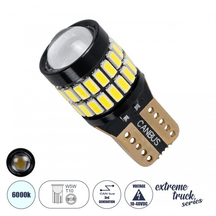 GloboStar® T10 W5W 81510 Λάμπα Αυτοκίνητου & Φορτηγού 4014 36SMD WITH 3030 1SMD NON POLAR CANBUS 1.8W 359LM DC10V-48V IP20 Ψυχρό Λευκό 6000K GloboStar® T10 W5W 81510 Λάμπα Αυτοκίνητου & Φορτηγού 4014 36SMD WITH 3030 1SMD NON POLAR CANBUS 1.8W 359LM DC10V-48V IP20 Ψυχρό Λευκό 6000K