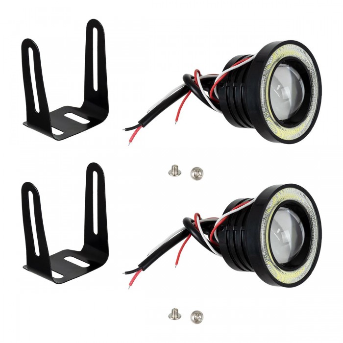 GloboStar® 81634 Σετ Προβολάκια Ομίχλης Angel Eyes LED CREE COB 40W 6400lm 45° DC 12V Αδιάβροχα IP65 Ψυχρό Λευκό 6000K GloboStar® 81634 Σετ Προβολάκια Ομίχλης Angel Eyes LED CREE COB 40W 6400lm 45° DC 12V Αδιάβροχα IP65 Ψυχρό Λευκό 6000K
