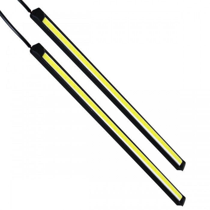GloboStar® 81721 Σετ 2 Μπάρες Αλουμινίου DRL LED CREE COB 6W 600lm 120° DC 12V Αδιάβροχες IP65 Ψυχρό Λευκό 6000K