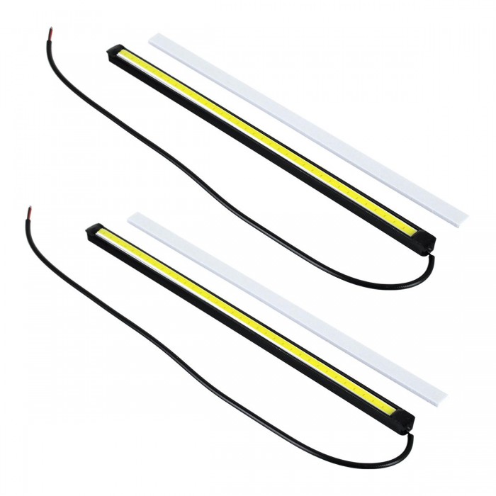 GloboStar® 81721 Σετ 2 Μπάρες Αλουμινίου DRL LED CREE COB 6W 600lm 120° DC 12V Αδιάβροχες IP65 Ψυχρό Λευκό 6000K