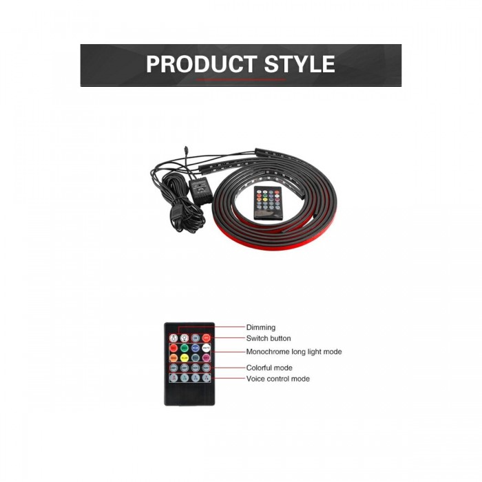 GloboStar® 81841 Car Underbody LED Tube Kit DC 12V 72W με Ασύρματο Χειριστήριο IR Αδιάβροχο IP68 Πολύχρωμο RGB GloboStar® 81841 Car Underbody LED Tube Kit DC 12V 72W με Ασύρματο Χειριστήριο IR Αδιάβροχο IP68 Πολύχρωμο RGB