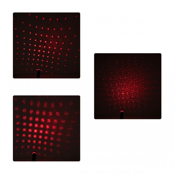 GloboStar® 81846 Διακοσμητικό Φωτιστικό Ειδικών Φωτορυθμικών Εφέ PARTY Disco LASER DC 5V με Καλώδιο Τροφοδοσίας USB Κόκκινο IP20 Μ1.4 x Π1.4 x Υ27cm