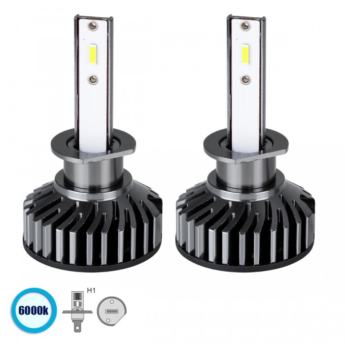 GloboStar® 82020 H1 F2 Line KIT Βασικού Φωτισμού Αυτοκινήτου & Φορτηγού 3rd Generation Can-Bus Series LED CREE CXB COB 100W 14000lm DC 9-32V Αδιάβροχο IP66 Ψυχρό Λευκό 6000K