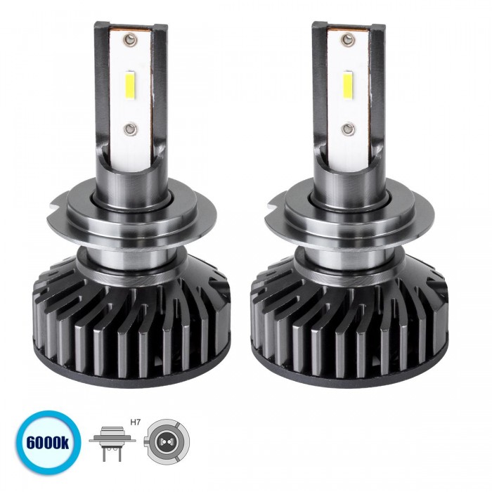 GloboStar® 82023 H7 F2 Line KIT Βασικού Φωτισμού Αυτοκινήτου & Φορτηγού 3rd Generation Can-Bus Series LED CREE CXB COB 100W 14000lm DC 9-32V Αδιάβροχο IP66 Ψυχρό Λευκό 6000K