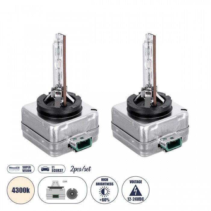 GloboStar® D3S/D3R 84027 Λάμπες Αυτοκινήτου HID Xenon Super Vision High Brightness +60% E1 ECER37 360° DC 12-24V IP20 Μ4 x Π5 x Υ8cm 4300K- Σετ 2 Τεμαχίων GloboStar® D3S/D3R 84027 Λάμπες Αυτοκινήτου HID Xenon Super Vision High Brightness +60% E1 ECER37 360° DC 12-24V IP20 Μ4 x Π5 x Υ8cm 4300K- Σετ 2 Τεμαχίων